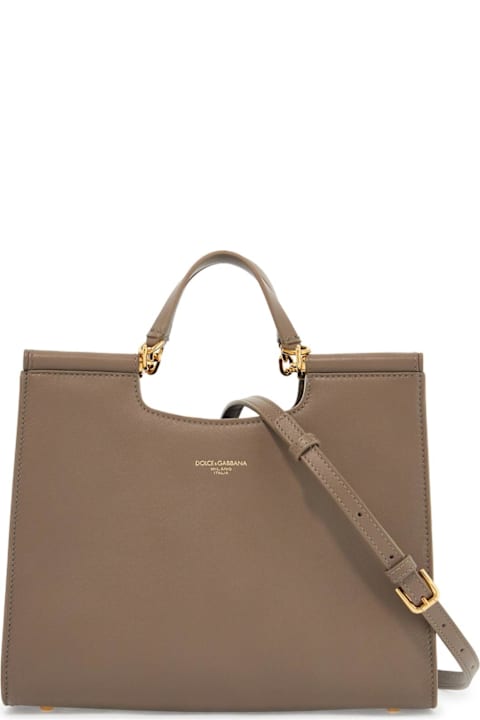 Homeware Dolce 
Gabbana Beige Calfskin Tote Bag With Adjustable Shoulder Strap
