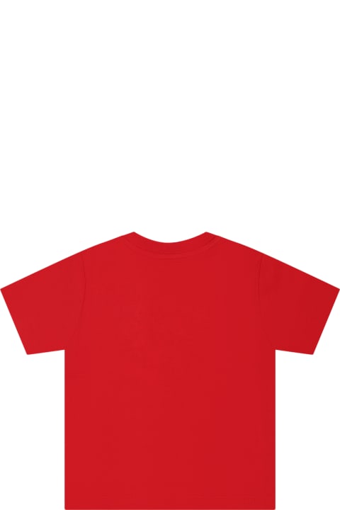 أدوات منزلية Ralph Lauren Red T-shirt For Baby Boy With Logo