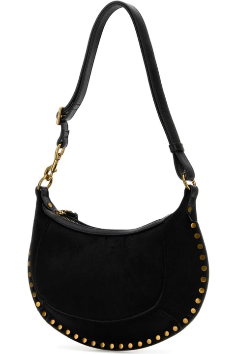 Isabel Marant Totes for Women Isabel Marant Black Calf Hair Oskan Moon Shoulder Bag