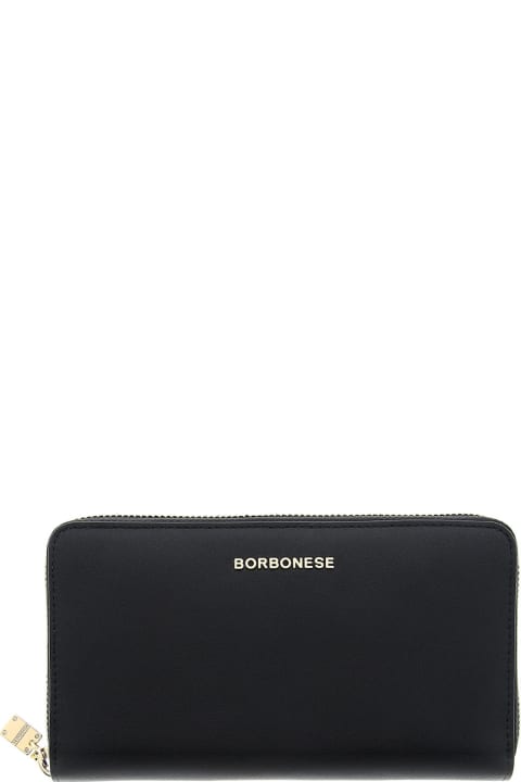 Borbonese for Women Borbonese Borbonese Large Black Leather Wallet Dimensions 19 X 11 X 2 Cm