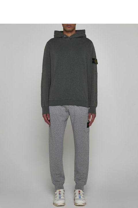 Fleeces & Tracksuits for Men Stone Island Press-stud Fastened Logo Patch Hoodie