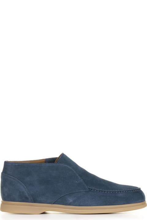 Doucal's Loafers & Boat Shoes for Men Doucal's Slip-on Ankle Boot In Blue Suede