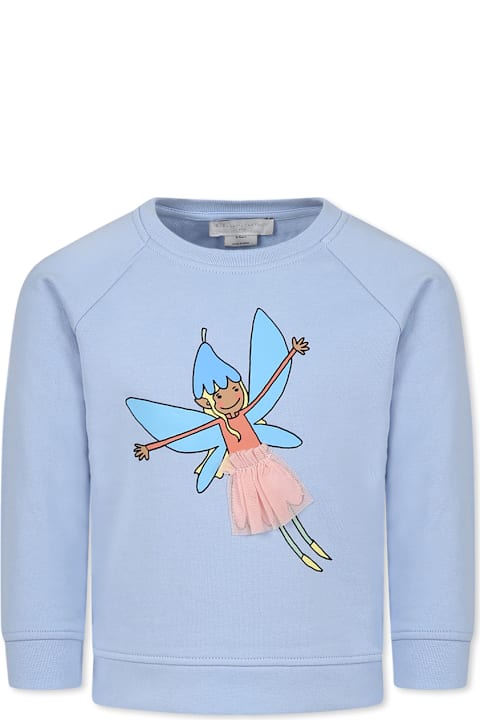 Homeware Stella McCartney Kids Light Blue Sweatshirt For Girl With Fairy