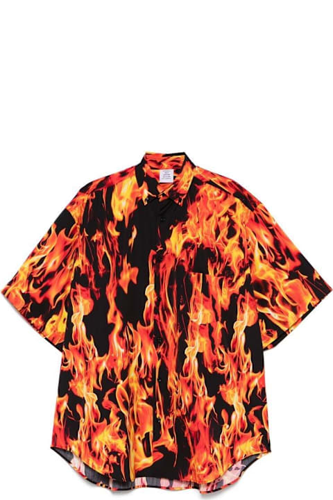 VETEMENTS Shirts for Men VETEMENTS Flame Print Short-sleeve Shirt