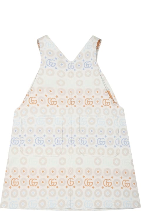 Gucci Topwear for Boys Gucci Ivory Dungarees For Baby Girl With Double G