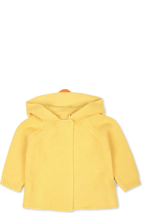 Topwear for Baby Girls Stella McCartney Kids Yellow Cardigan For Baby Boy With Rooster