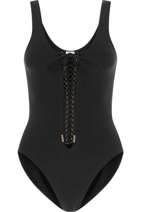 Swimwear for Women Saint Laurent Black Stretch Nylon Swimsuit