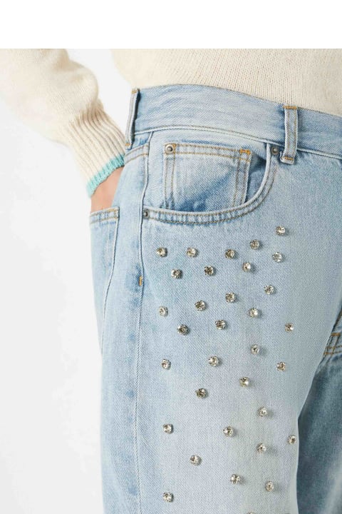 Homeware MC2 Saint Barth Woman Jeans With Rhinestones