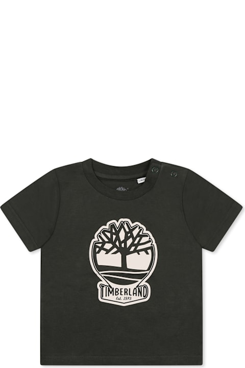 Timberland for Kids Timberland Green T-shirt For Baby Boy With Tree