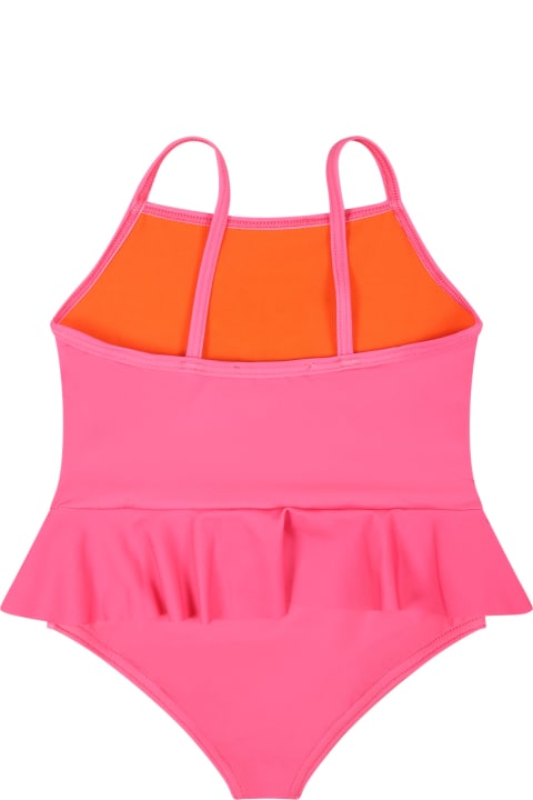 Fashion for Baby Girls Moschino Fuchsia Swimsuit For Baby Girl With Teddy Bear And Logo