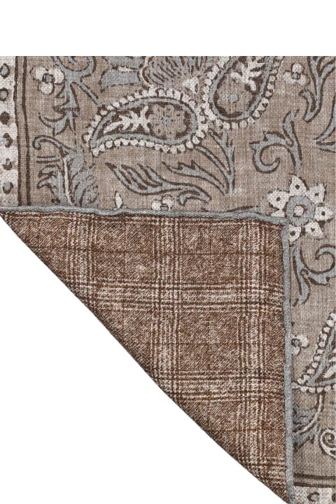 メンズ Brunello Cucinelliのスカーフ Brunello Cucinelli Motif-printed Finished Edge Pocket Square