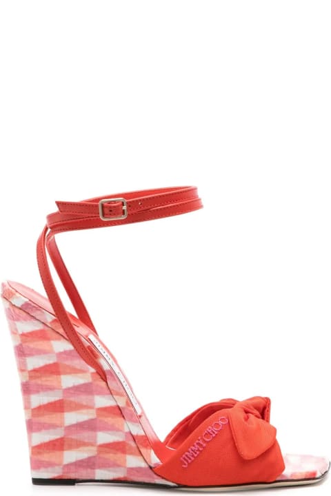Shoes for Women Jimmy Choo Richelle 110 Sandals In Red Canvas