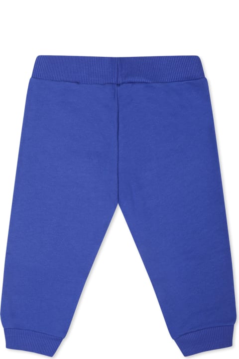 Balmain Bottoms for Baby Girls Balmain Light Blue Trousers For Babykids With Logo