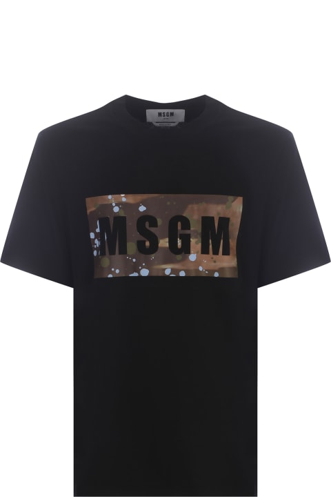 MSGM for Men MSGM Camo Box Logo T-shirt