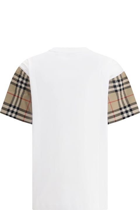 Burberry سترات لـ السيدات Burberry Check Archive Sleeve T-shirt