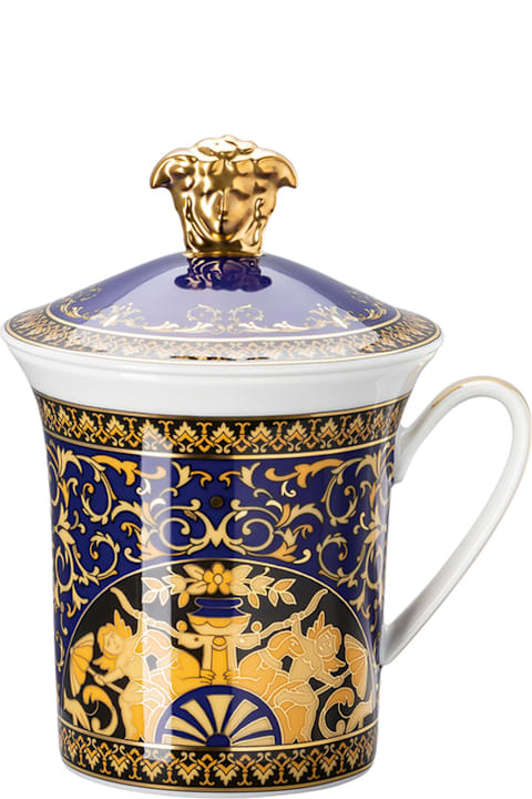 Versace Tableware Versace Mug Con Coperchio Medusa Blau