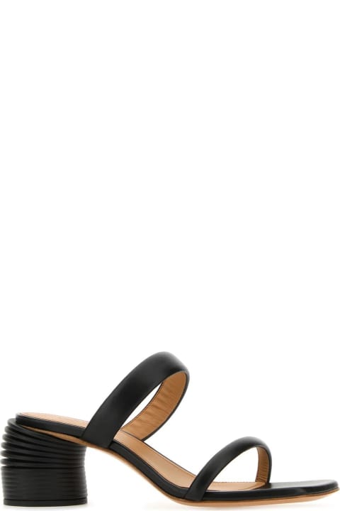 Off-White Sandals for Women Off-White Black Leather Spring Mules