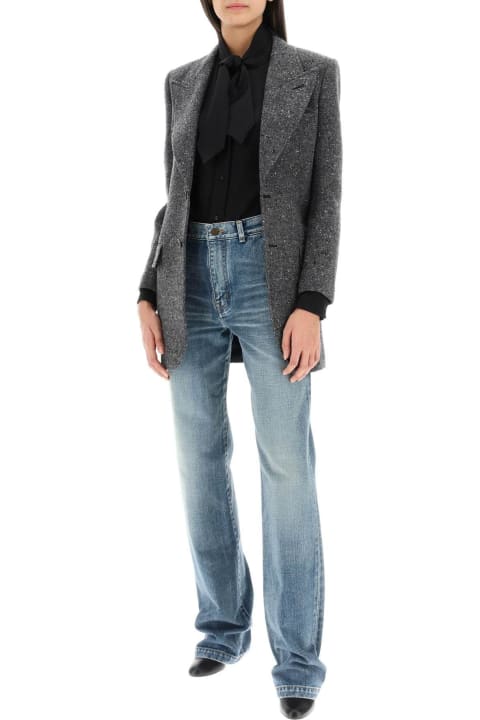 Saint Laurent side stripe jeans alexander mcqueen trousers qmabj