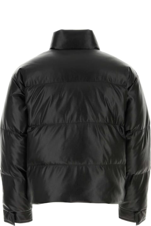 メンズ Nanushkaのウェア Nanushka Black Synthetic Leather Marron Down Jacket