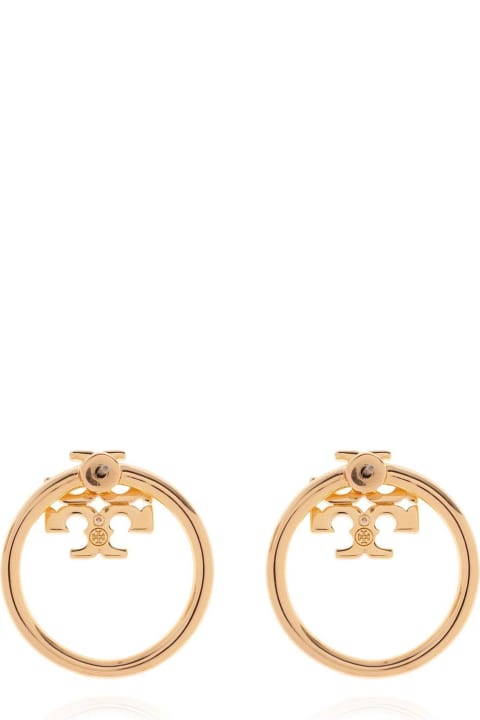 Jewelry for Women Tory Burch Logo Plaque Circle Earrings