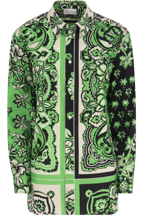 RED Valentino Topwear for Women RED Valentino Cotton Shirt With Green Bandana Print