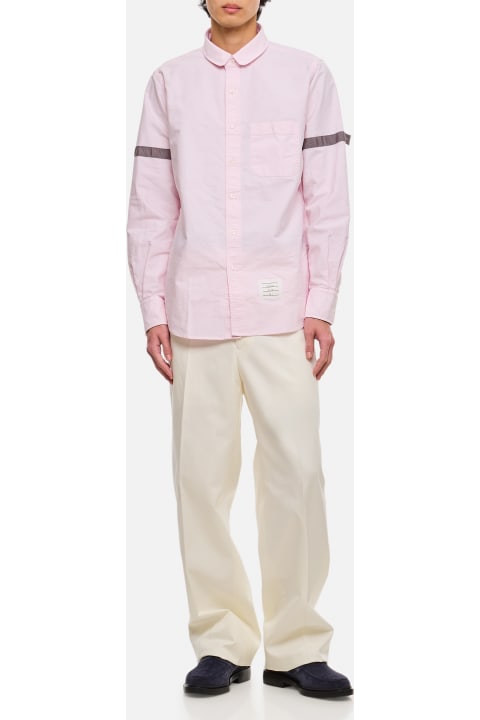 Fashion for Men Thom Browne Straight Fit Mini Round Collar Cotton Shirt
