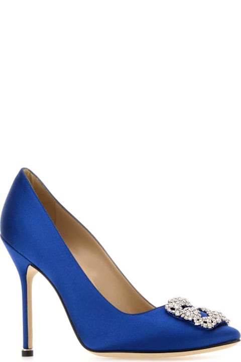 Homeware Manolo Blahnik Blue Satin Hangisi 105 Pumps