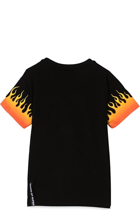 أدوات منزلية Vision of Super Black Tshirt With Shaded Red Flames