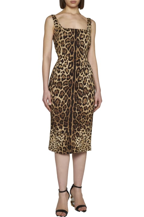 Dolce & Gabbana Dresses for Women Dolce & Gabbana Animal Print Back Zip Sleeveless Dress