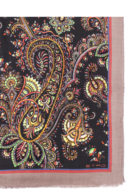Scarves for Men Etro Paisley Silk And Cashmere Scarf