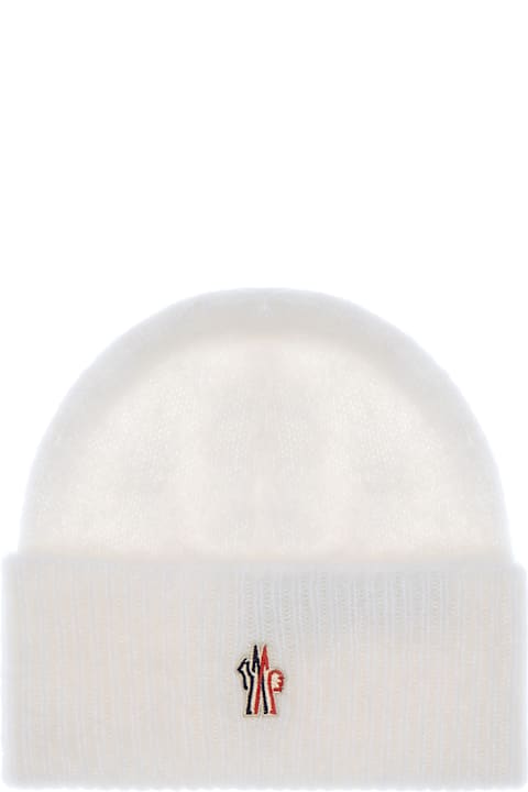 قبعات لـ السيدات Moncler Grenoble Ivory Alpaca Blend Beanie Hat