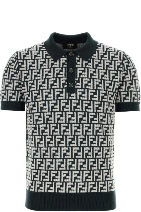 Shirts for Men Fendi Embroidered Wool Polo Shirt