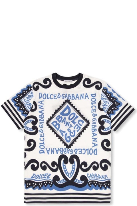 Dolce & Gabbana for Boys Dolce & Gabbana Marina-printed Crewneck T-shirt
