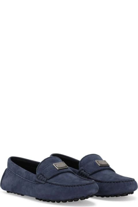 Fashion for Baby Boys Dolce & Gabbana Blue Nubuck Loafers