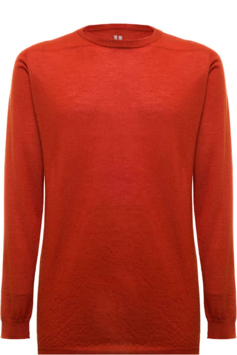 Rick Owens Men's Orange Cashmere Long-sleeved Sweater