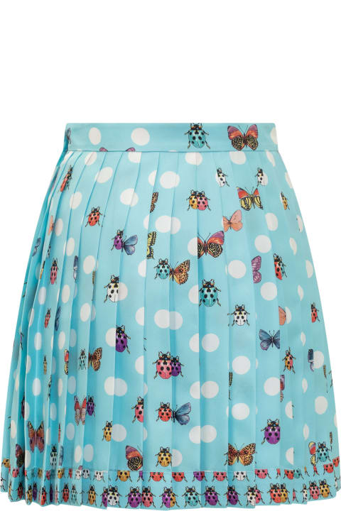 Versace Clothing for Women Versace Butterflies Pleated Silk Skirt