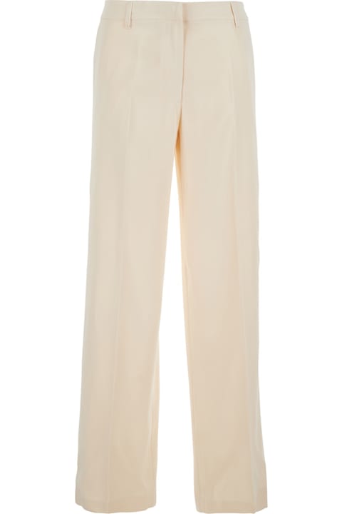 PT Torino for Men PT Torino 'francoise' Beige Pants With Belt Loops In Cotton Blend Woman