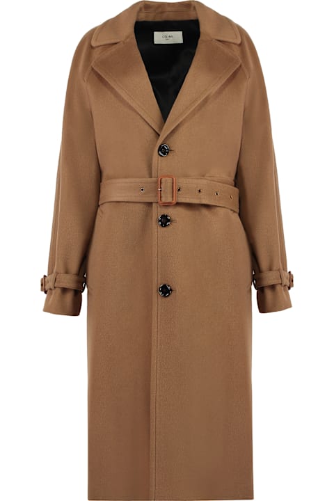Celine معاطف وجواكت لـ السيدات Celine Chesterfield Camelwool Coat