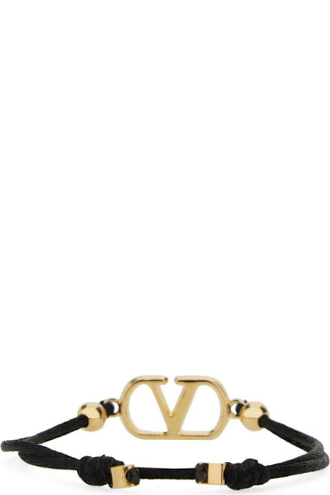 Bracelets for Women Valentino Garavani Cotton And Swarovski® Crystal "vlogo Signature" Bracelet