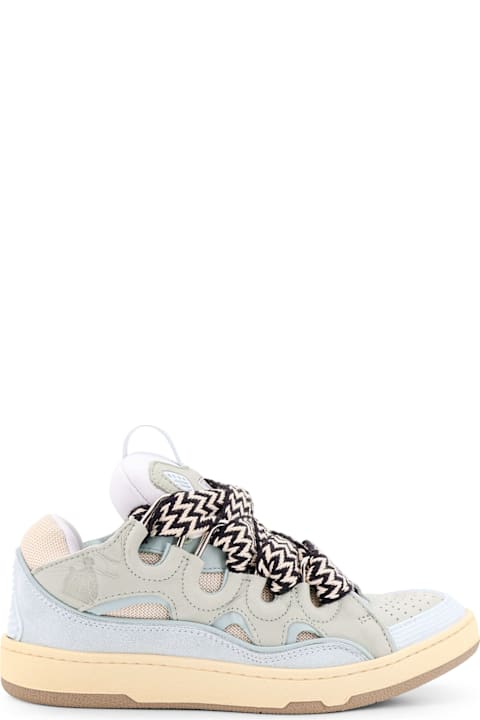Lanvin Sneakers for Women Lanvin Curb Leather Sneakers With Mesh Inserts