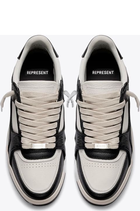 REPRESENT Apex Off white and black leather low top sneaker