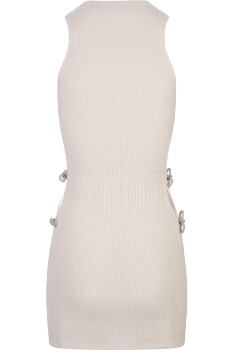Fashion for Women Mach & Mach White Stretch Mini Dress With Applications