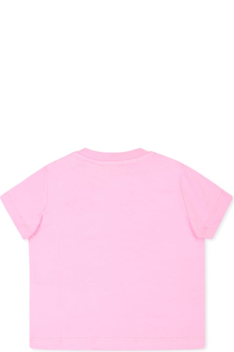 Fashion for Kids Moschino Pink T-shirt For Baby Girl With Three Teddy Bears