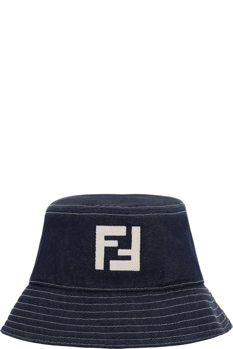 メンズ Fendiのアクセサリー Fendi Blue Denim Bucket Hat