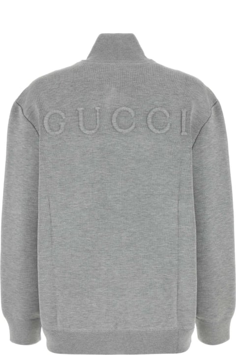 Gucci Women Gucci Grey Stretch Wool Blend Cardigan