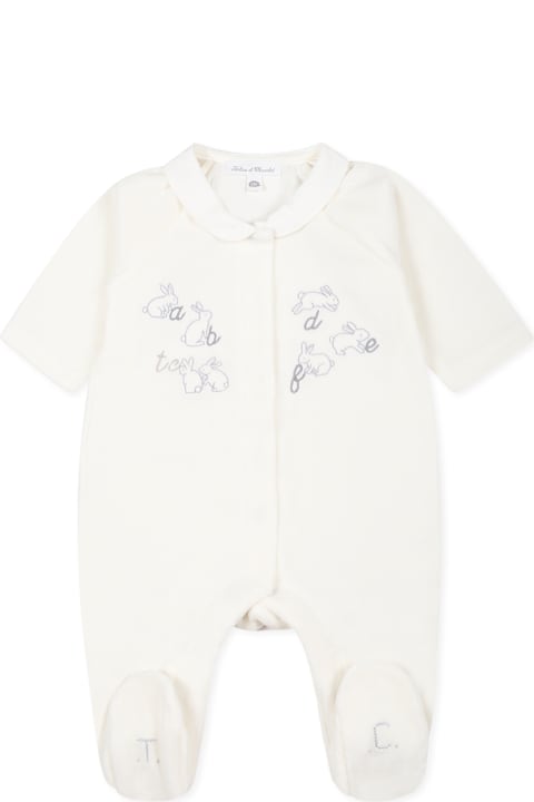 Tartine et Chocolat for Kids Tartine et Chocolat Ivory Babygrow For Baby Boy With Rabbits