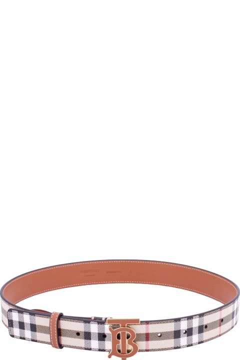 Belts for Women Burberry Tb Check Pattern Beige Belt