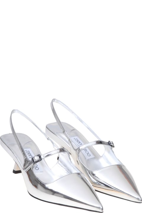 High-Heeled Shoes for Women Jimmy Choo Slingback In Silver Metallic Leather