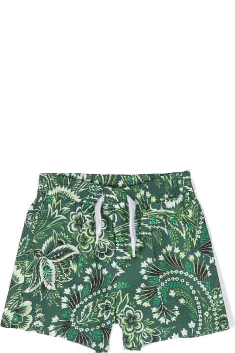 ベビーボーイズ EtroのTシャツ＆ポロシャツ Etro Shorts With Green Paisley Print