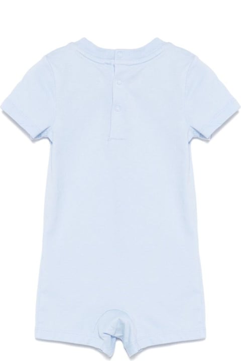 Polo Ralph Lauren Bodysuits & Sets for Baby Girls Polo Ralph Lauren Blue One-piece With Round Neck And Maxi Logo On The Front In Cotton Baby